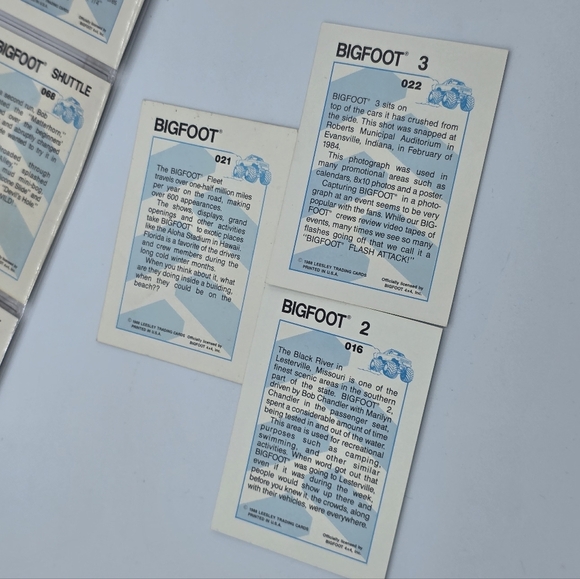 Vintage 1988 Leesley Bigfoot Monster Truck Trading Cards Lot Of 15 - Picture 5 of 5